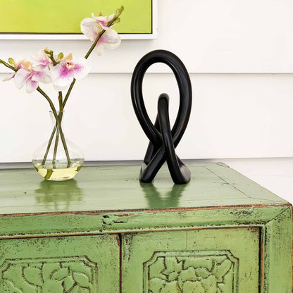 Soapstone Lovers Knot 10 inch Black    Home Decor Supply | Online Retail | ShoreShopper.com