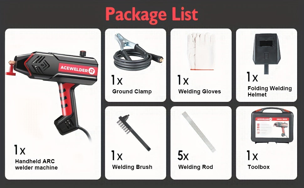 ACEWELDER 120Amp Handheld Welding Machine 110V Portable Electric ARC Welder Gun with Inverter Current Adjustment Stick Welder IP21S    Home Decor Supply | Online Retail | ShoreShopper.com