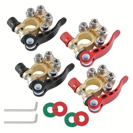 4pcs Car Battery Terminal Connectors Kit with 4 ways, Quick Release Disconnect Battery Terminal, Positive Negative for SAE/JIS Type A Posts. Applicated in Motorcycle, Car, Truck, ect    Home Decor Supply | Online Retail | ShoreShopper.com