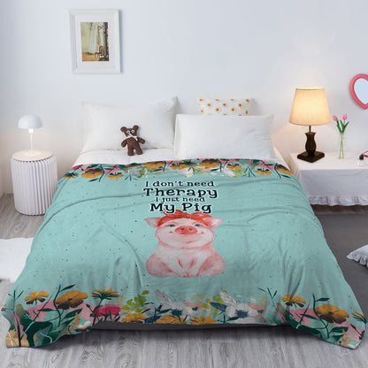 1pc Cute Blue Background Pig Soft Printed Flannel Sofa Blanket, Comfortable And Warm For Home Use, Suitable For Bed, Sofa, Camping And Multi Scene Seasonal Use    Home Decor Supply | Online Retail | ShoreShopper.com