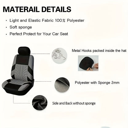 Tire Track Seat Covers Breathable Universal Set of 5    Home Decor Supply | Online Retail | ShoreShopper.com