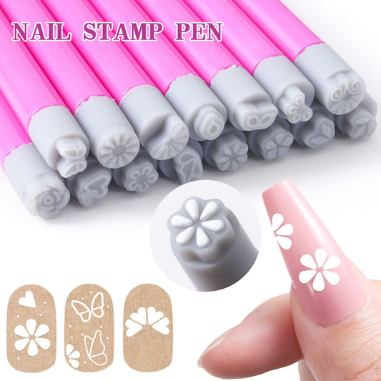 Nail Art Stamp Pen With Butterfly And Floral Designs DIY Nail Printing Pen Transfer Tool For Nail Art    Home Decor Supply | Online Retail | ShoreShopper.com