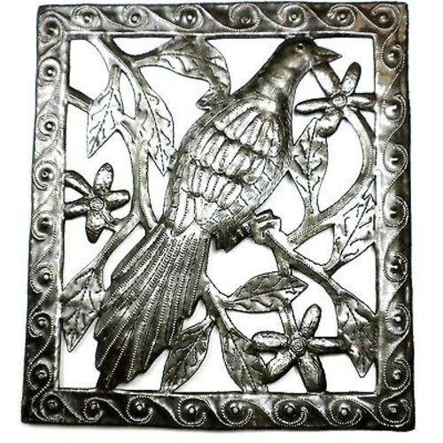 Single Bird Metal Wall Art - 11 by 12 Inches - Croix des Bouquets    Home Decor Supply | Online Retail | ShoreShopper.com