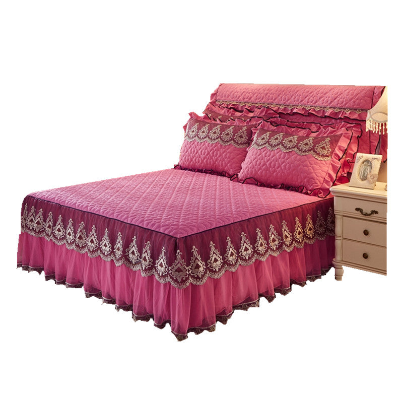 Quilted Lace Bed Skirt Bed Liner    Home Decor Supply | Online Retail | ShoreShopper.com