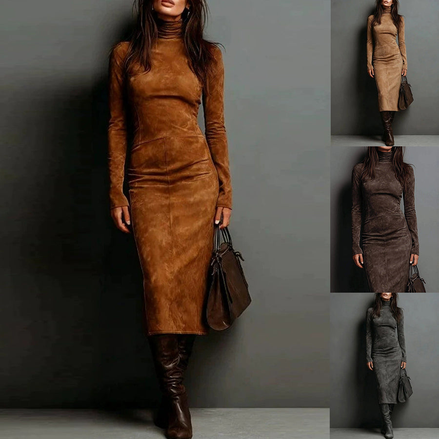 Turtleneck Long-sleeved Dress Fashion Sexy Slim-fitting Bodycon Long Dresses Women's Clothing    Home Decor Supply | Online Retail | ShoreShopper.com