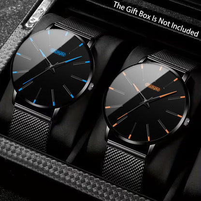2pcs/set, Men Watch Sets, Fashion Watches for Men Classic Quartz Mens Watches, Sporty Elegant Design, Formal & Casual Attire, Ideal Choice for Christmas Present Father's Day Gift, Reloj Para Hombre.    Home Decor Supply | Online Retail | ShoreShopper.com