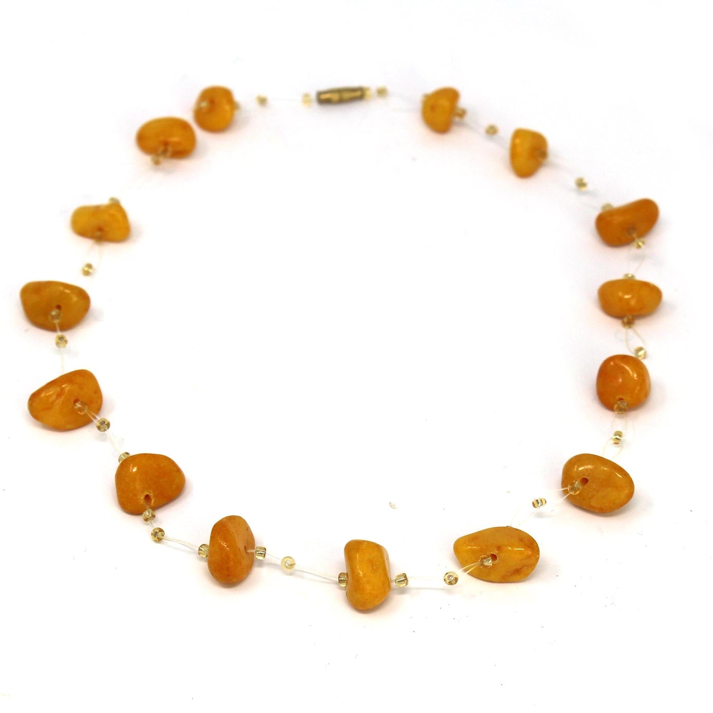 Floating Stone & Maasai Bead Necklace, Pumpkin Spice    Home Decor Supply | Online Retail | ShoreShopper.com