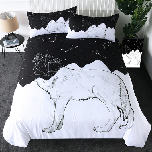 Three-piece Set Of Black And White Printed Bed Linen And Duvet Cover    Home Decor Supply | Online Retail | ShoreShopper.com