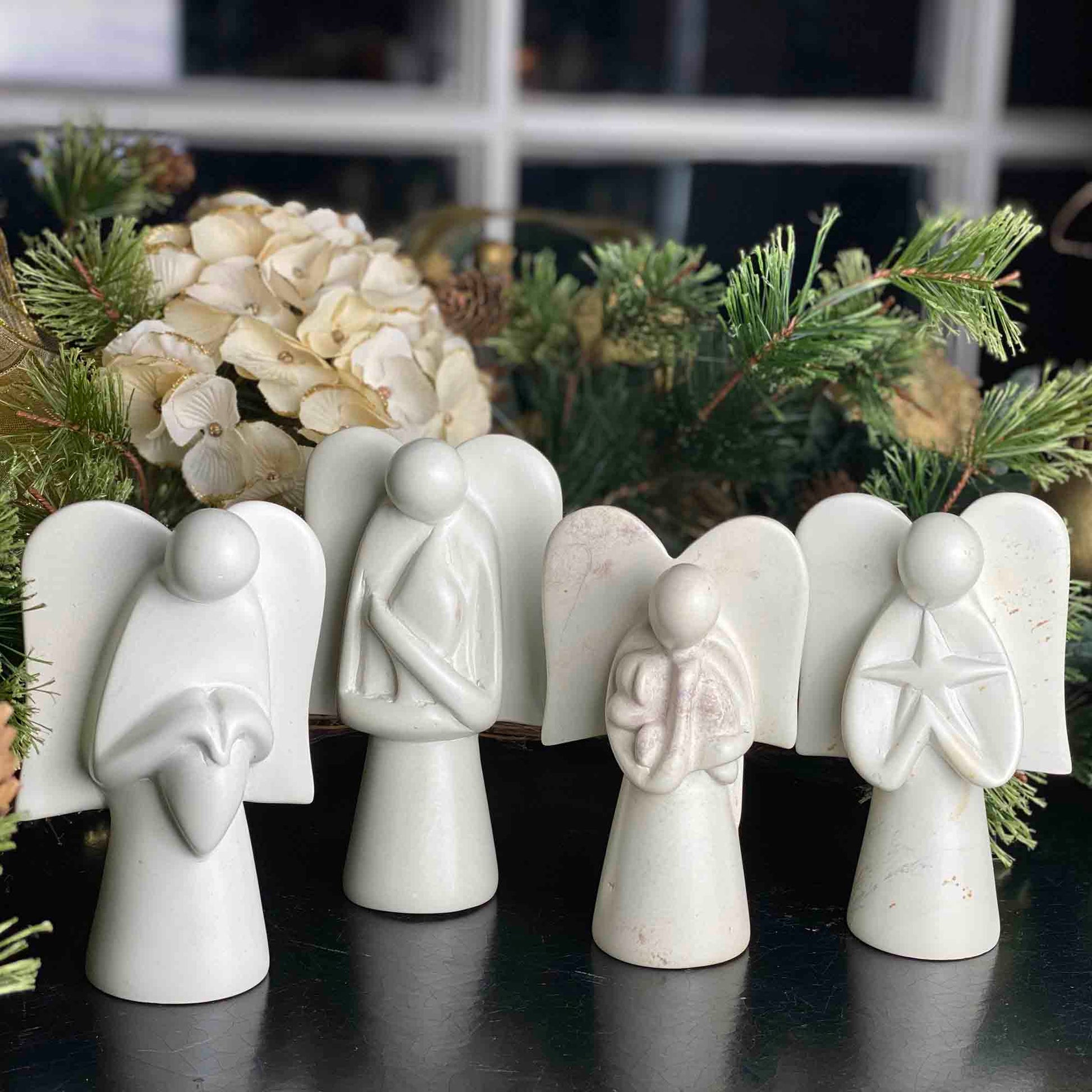 Angel Soapstone Sculpture with Eternal Light    Home Decor Supply | Online Retail | ShoreShopper.com