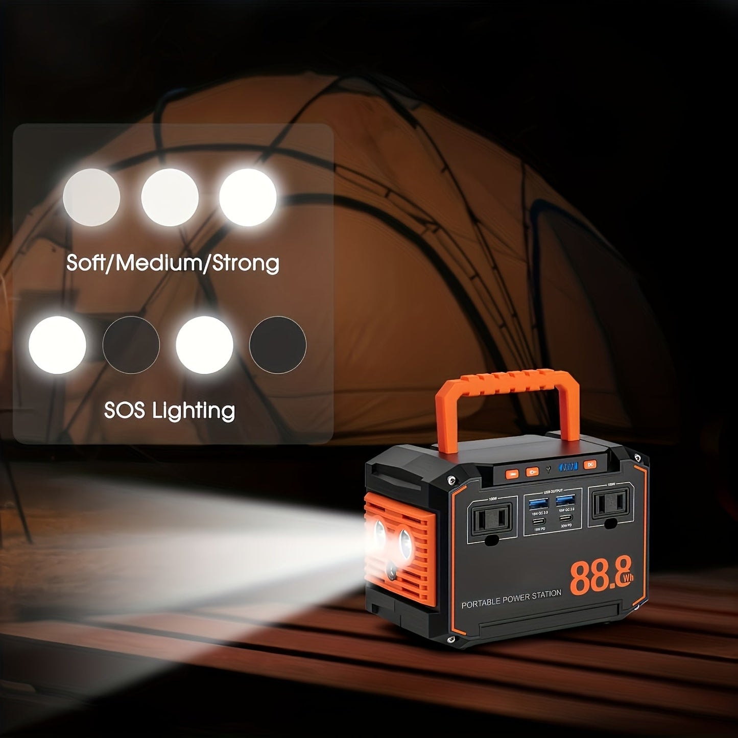 Portable Solar Generator Power Station with 30W Solar Panel & Backup Suitable for Outdoor, RV, Camping, Emergency - 24000mAh USB Portable Bank for CPAP, Laptops, Fans, Lights, for Home Use (Solar Panel Optional)    Home Decor Supply | Online Retail | ShoreShopper.com