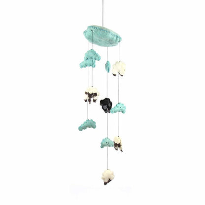 Blue Felt Counting Sheep Mobile - Global Groove    Home Decor Supply | Online Retail | ShoreShopper.com