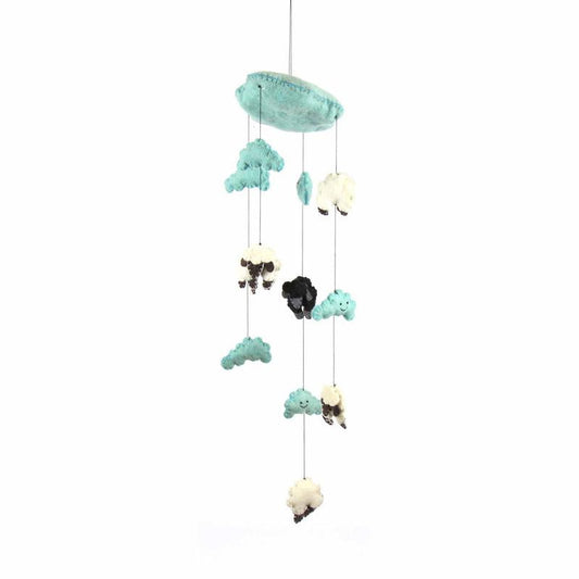 Blue Felt Counting Sheep Mobile - Global Groove    Home Decor Supply | Online Retail | ShoreShopper.com