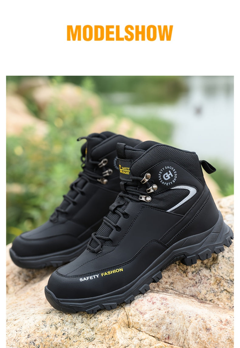 Men's Heavy-Duty High-Quality Work Boots with Steel Toe - All-Terrain Traction Rubber Sole, Cushioned Insole and Arch Support - Four-Season Construction, Industrial, Farm and Outdoor Boots - Ideal for Construction, Warehousin    Home Decor Supply | Online Retail | ShoreShopper.com