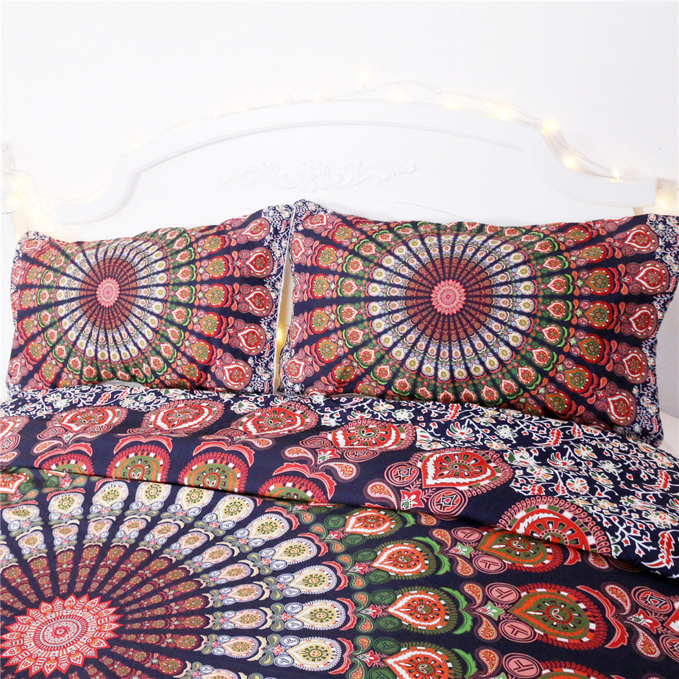 Red and white floral boho quilt bedding set of four    Home Decor Supply | Online Retail | ShoreShopper.com