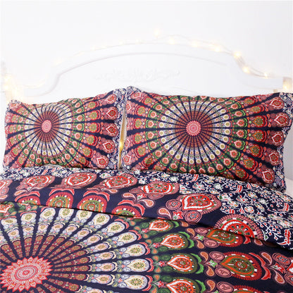Red and white floral boho quilt bedding set of four    Home Decor Supply | Online Retail | ShoreShopper.com