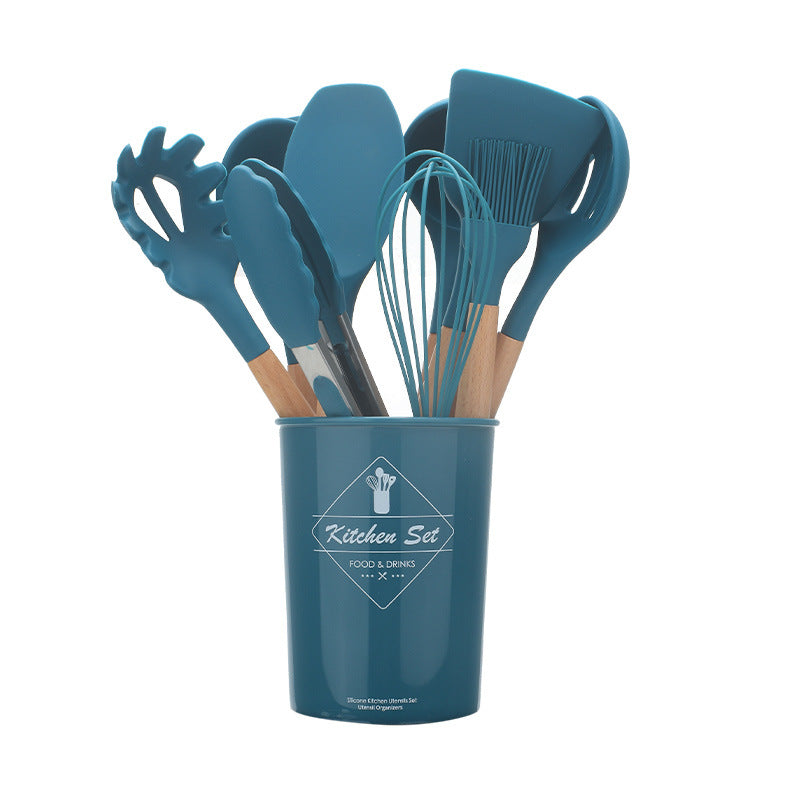 Silicone Kitchenware With Wooden Handle - ShoreCo.Shop
