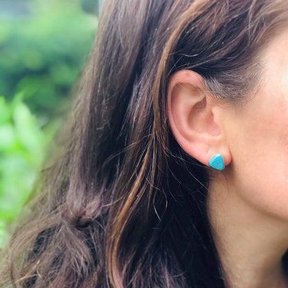 Sterling Silver Earrings, Triangle with Turquoise    Home Decor Supply | Online Retail | ShoreShopper.com