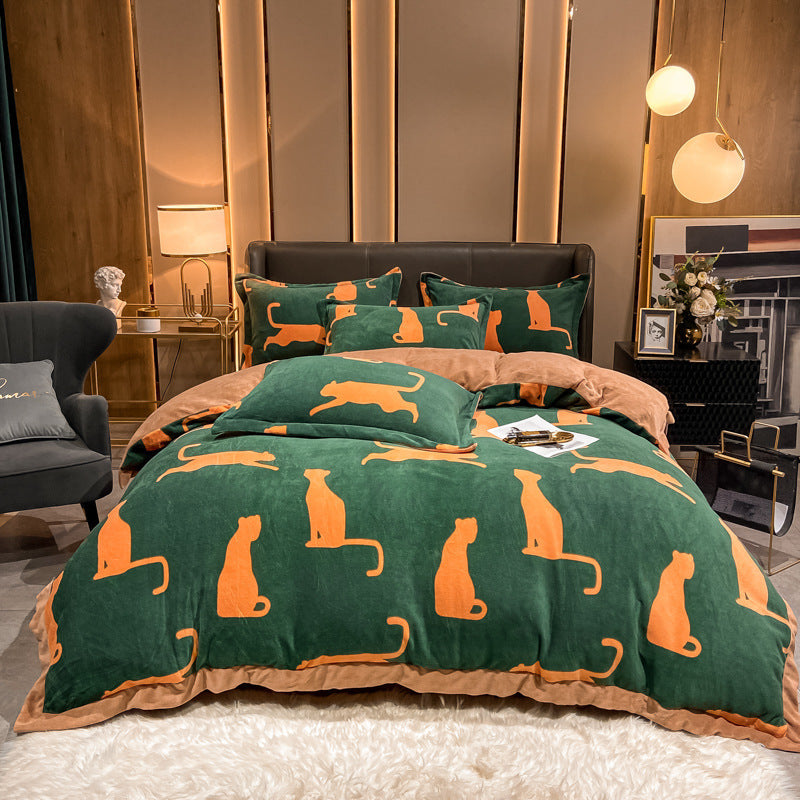 Fashionable Nordic Thick Warm Double-sided Velvet Bed Sheet    Home Decor Supply | Online Retail | ShoreShopper.com