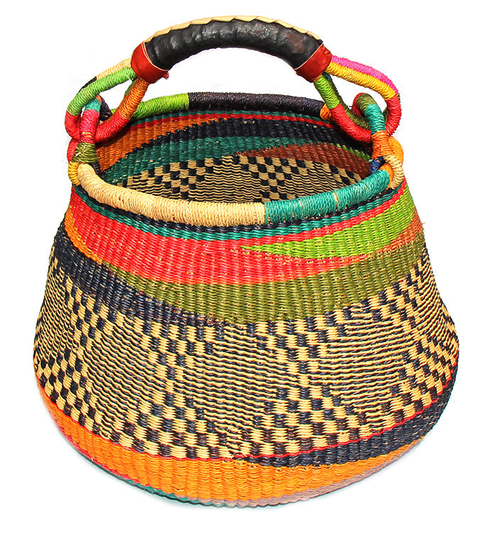 Bolga Pot Design Market Basket, Mixed Colors    Home Decor Supply | Online Retail | ShoreShopper.com