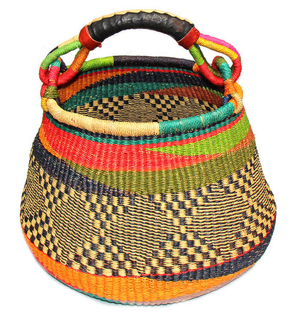 Bolga Pot Design Market Basket, Mixed Colors    Home Decor Supply | Online Retail | ShoreShopper.com