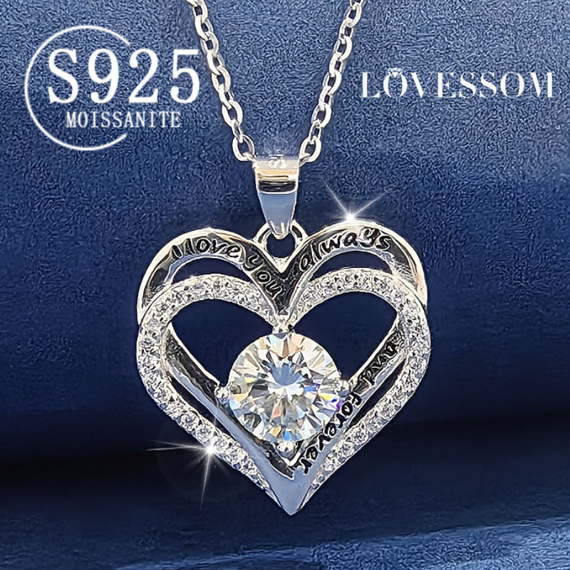 1 Carat Moissanite Heart-Shaped Pendant Necklace - 925 Sterling Silver    Home Decor Supply | Online Retail | ShoreShopper.com