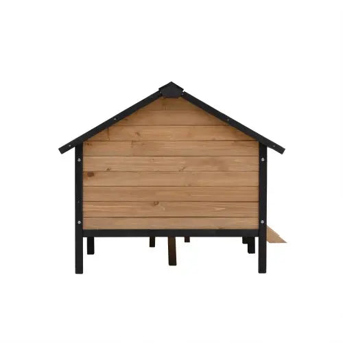 Premium Outdoor Wooden Dog Kennel - Large Cabin Style Pet House with Porch & Weather-Resistant Fir Wood - ShoreCo.Shop