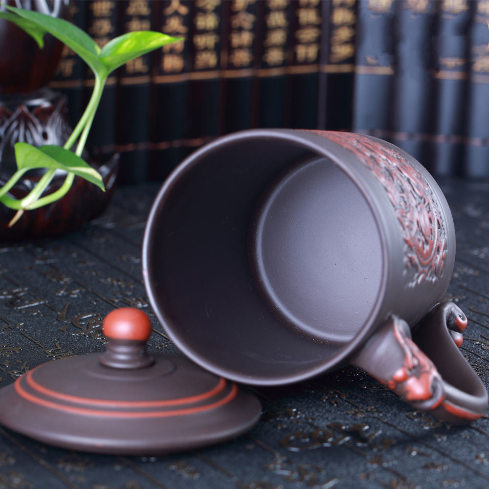 Chinese Embossed Dragon And Phoenix Tea Cup    Home Decor Supply | Online Retail | ShoreShopper.com