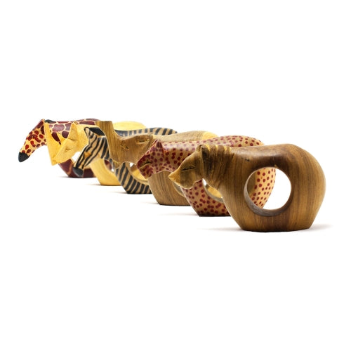 Set of Six Mahogany Wood Animal Napkin Rings - Jedando Handicrafts    Home Decor Supply | Online Retail | ShoreShopper.com