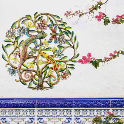 24 inch Painted Gecko Tree of Life - Croix des Bouquets    Home Decor Supply | Online Retail | ShoreShopper.com