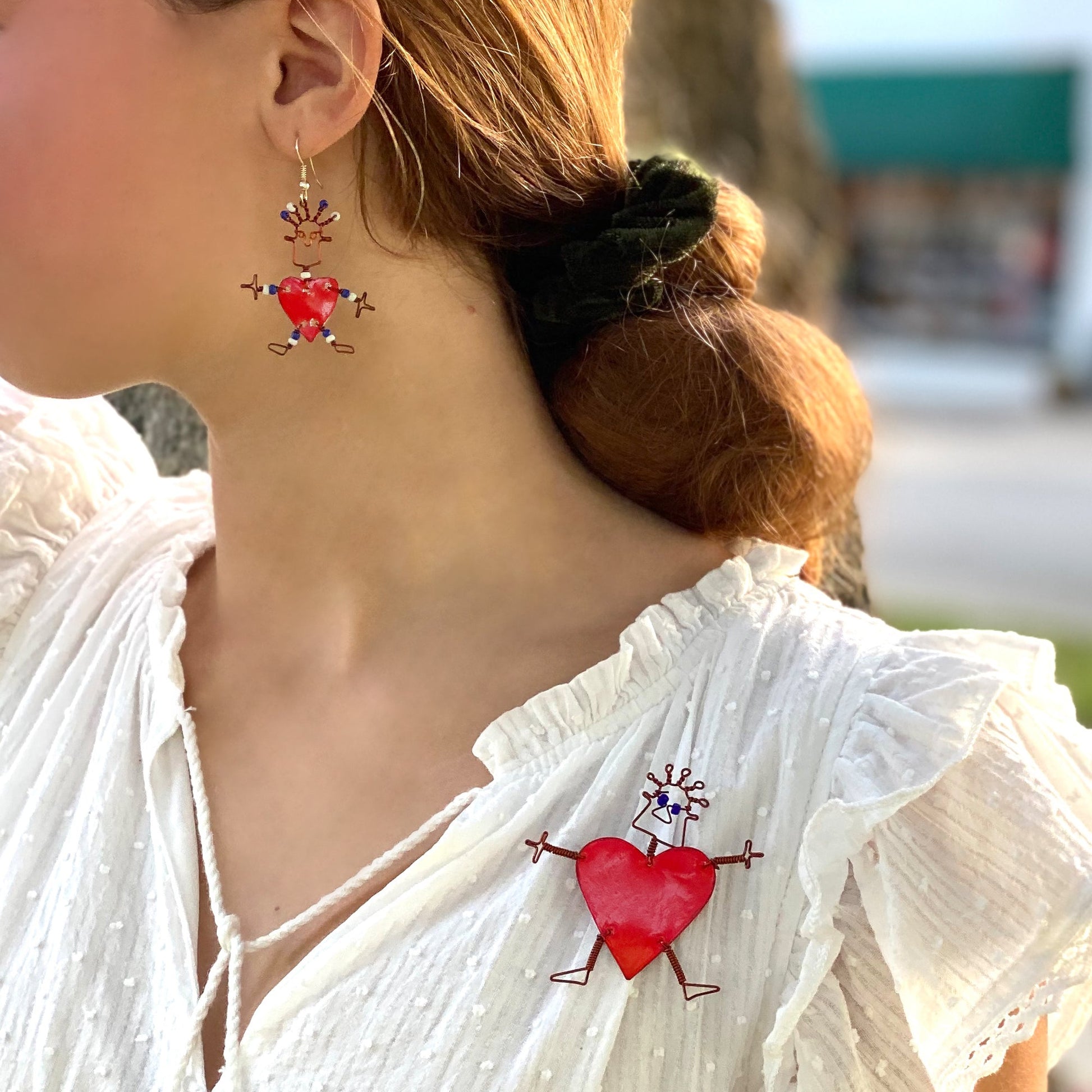 Set of 10 Dancing Girl Heart Body Pins in Red - Creative Alternatives    Home Decor Supply | Online Retail | ShoreShopper.com