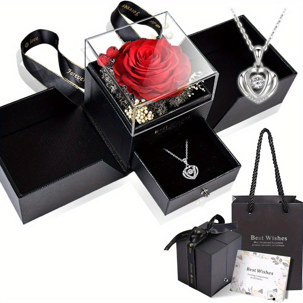 Preserved Real Rose | Perfect Eternal Flowers Rose Gifts with Necklace for Mom, Girlfriend for Mother'S Day, Valentine's, Anniversary, Thanksgiving, or Christmas | Blue Color, Metal Material    Home Decor Supply | Online Retail | ShoreShopper.com
