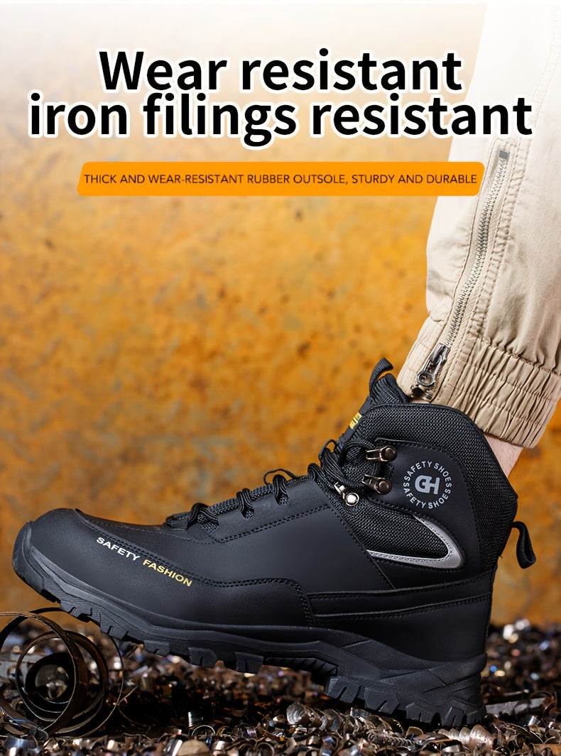 Men's Heavy-Duty High-Quality Work Boots with Steel Toe - All-Terrain Traction Rubber Sole, Cushioned Insole and Arch Support - Four-Season Construction, Industrial, Farm and Outdoor Boots - Ideal for Construction, Warehousin    Home Decor Supply | Online Retail | ShoreShopper.com
