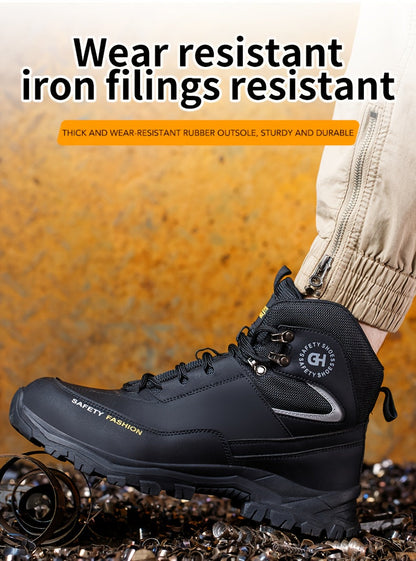Men's Heavy-Duty High-Quality Work Boots with Steel Toe - All-Terrain Traction Rubber Sole, Cushioned Insole and Arch Support - Four-Season Construction, Industrial, Farm and Outdoor Boots - Ideal for Construction, Warehousin    Home Decor Supply | Online Retail | ShoreShopper.com