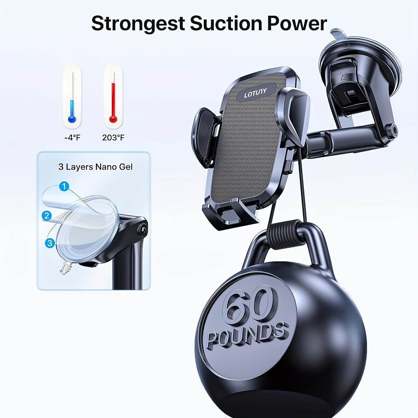 LOTUNY Car Phone Holder, Universal Hands-Free Phone Holders for Your Car, 3-in-1 Phone Mount for CarAir Vent Compatible with for iphone for samsung Google and All 4" to 7, 2" Phones    Home Decor Supply | Online Retail | ShoreShopper.com