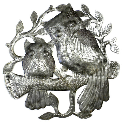 Pair of Owls on Perch Metal Wall Art - Croix des Bouquets    Home Decor Supply | Online Retail | ShoreShopper.com