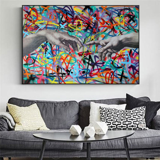 Collage Art Create Adam Famous Art Canvas Painting    Home Decor Supply | Online Retail | ShoreShopper.com