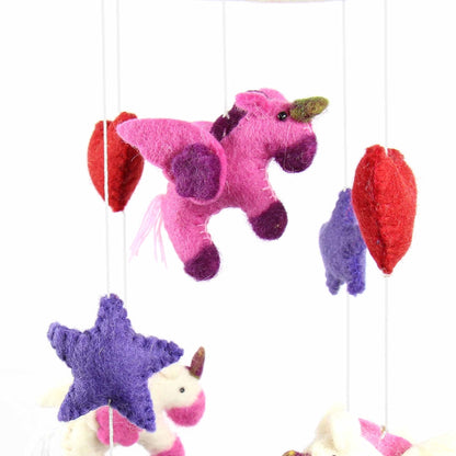 Felt Unicorn Mobile - Global Groove    Home Decor Supply | Online Retail | ShoreShopper.com