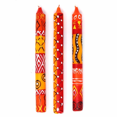 Set of Three Boxed Tall Hand-Painted Candles - Zahabu Design - Nobunto    Home Decor Supply | Online Retail | ShoreShopper.com