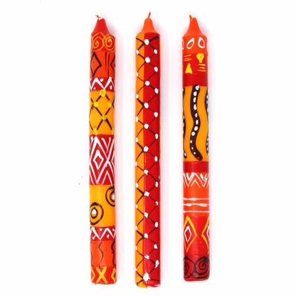 Set of Three Boxed Tall Hand-Painted Candles - Zahabu Design - Nobunto    Home Decor Supply | Online Retail | ShoreShopper.com