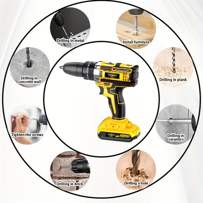 21V Multi-function Impact Drill Set Wireless Power w/ Battery And Quick Charger    Home Decor Supply | Online Retail | ShoreShopper.com
