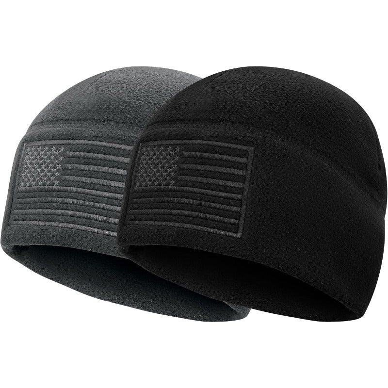 Set of 2 Winter Beanie Hats Featuring a Cap And American Flag Design    Home Decor Supply | Online Retail | ShoreShopper.com
