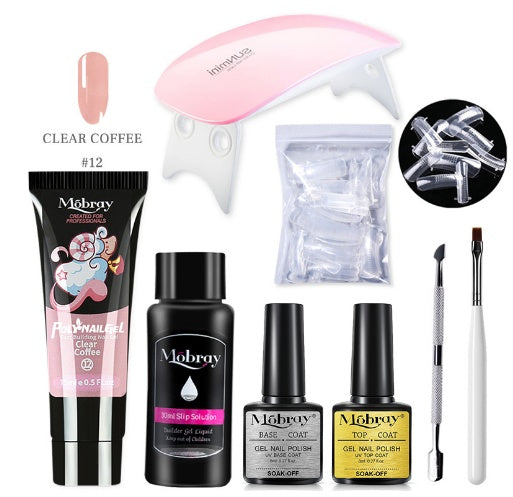 Nail Art Set Tool Extension Gel Nail Art UV Lamp Crystal Extension Gel Set Beginner Complete    Home Decor Supply | Online Retail | ShoreShopper.com