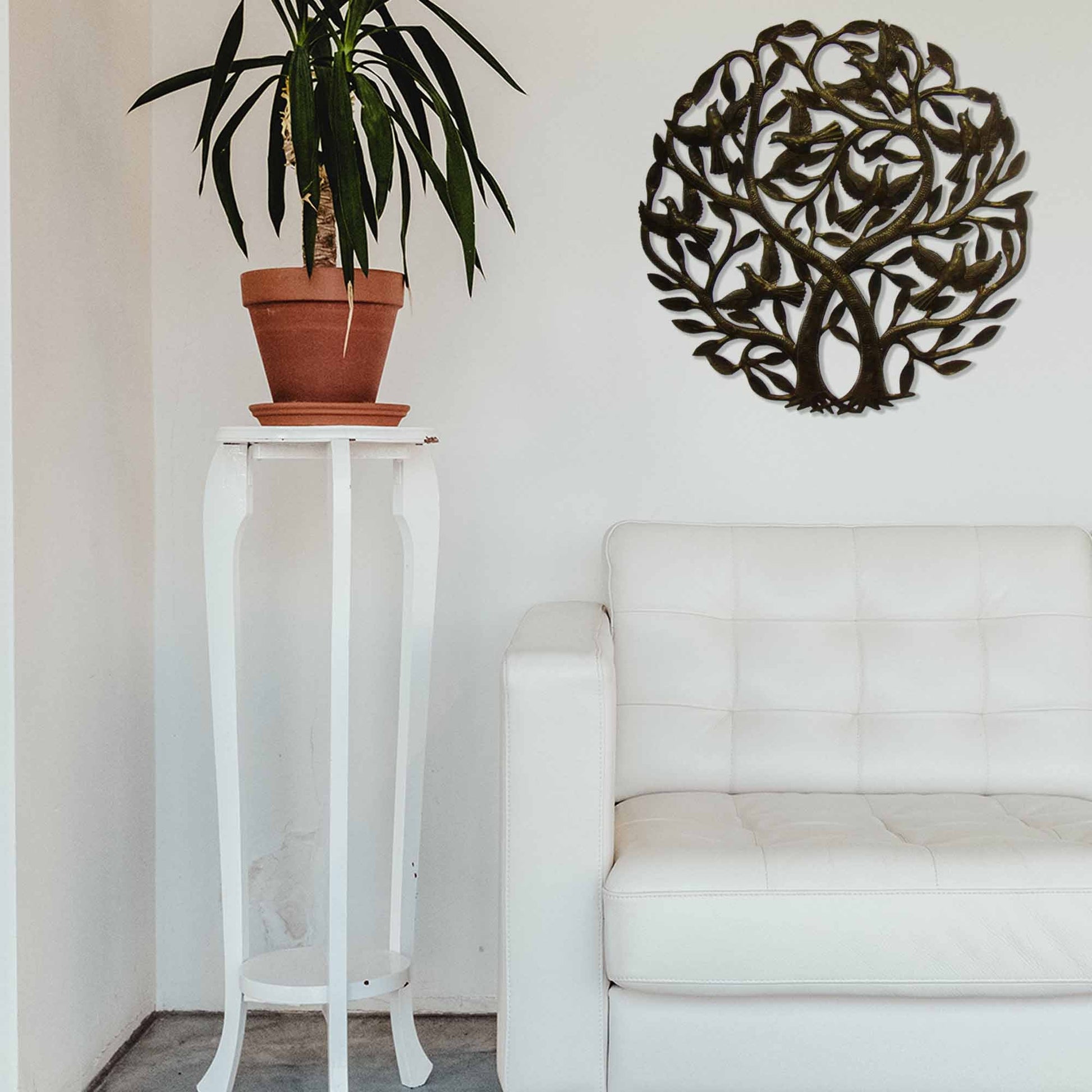 Double Tree of Life Metal Wall Art 24-inch Diameter - Croix des Bouquets    Home Decor Supply | Online Retail | ShoreShopper.com