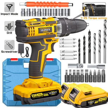 21V Multi-function Impact Drill Set Wireless Power w/ Battery And Quick Charger    Home Decor Supply | Online Retail | ShoreShopper.com