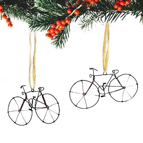 Recycled Wire Bicycle Ornament, Set of 2    Home Decor Supply | Online Retail | ShoreShopper.com