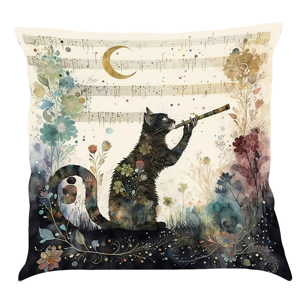 Musical Cats Printed Cotton Linen Pillowcase    Home Decor Supply | Online Retail | ShoreShopper.com