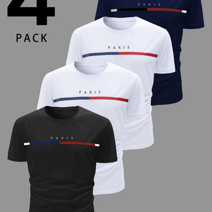 Men's  Paris Short-Sleeve Crew Neck Fitted T-Shirts    Home Decor Supply | Online Retail | ShoreShopper.com