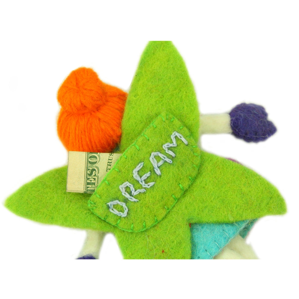 Hand Felted Tooth Fairy Pillow - Redhead with Blue Dress - Global Groove    Home Decor Supply | Online Retail | ShoreShopper.com