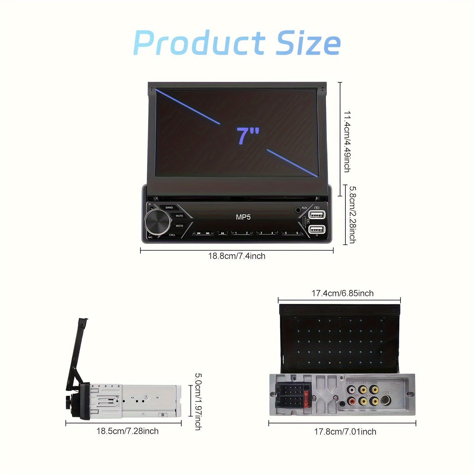 7" HD Retractable Touch Screen Car Stereo - Single Din MP5 Player with Mirror Link    Home Decor Supply | Online Retail | ShoreShopper.com