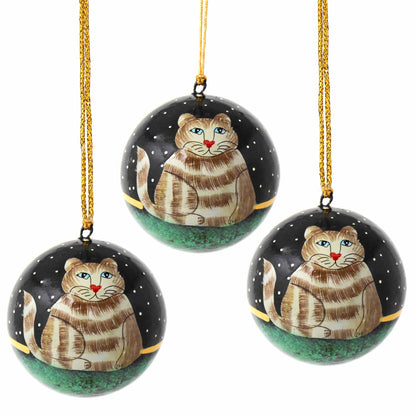 Handpainted Ornament Cat - Pack of 3    Home Decor Supply | Online Retail | ShoreShopper.com